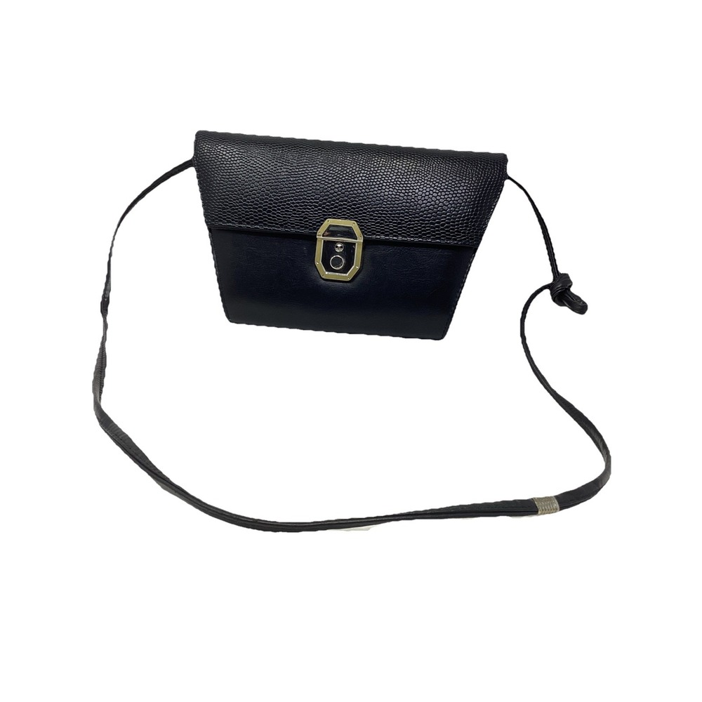 Barganza Leather Crossbody Shoulder Sling Black Purse Y2K